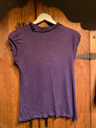 Camiseta mujer cuello japonés morada