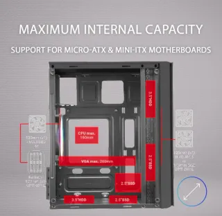 Caja PC Mars Gaming MC300 MicroATX/Mini-ITX