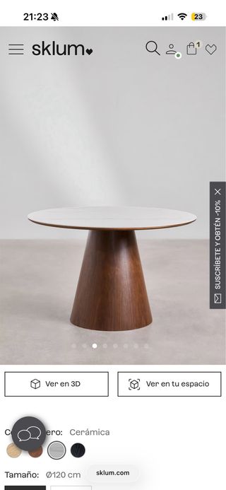 Mesa comedor redonda Sklum