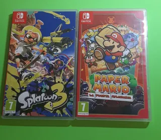 Juegos Nintendo Switch Splatoon 3 y Paper Mario
