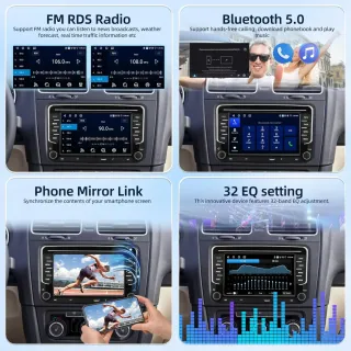 Estéreo Coche 4+64GB VW Jetta/Passat/Golf