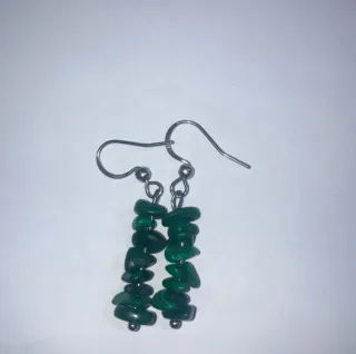 Orecchini chip pietra malachite