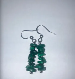 Orecchini chip pietra malachite
