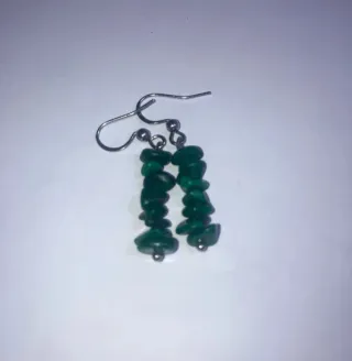Orecchini chip pietra malachite