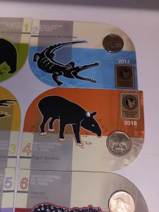Monedas Colección Animales Perú 2017-2018