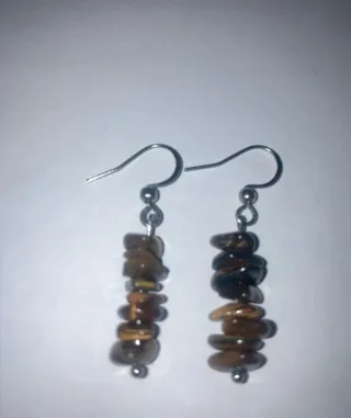 Orecchini chip pietra occhio di tigre