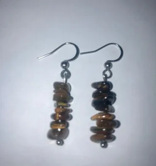 Orecchini chip pietra occhio di tigre