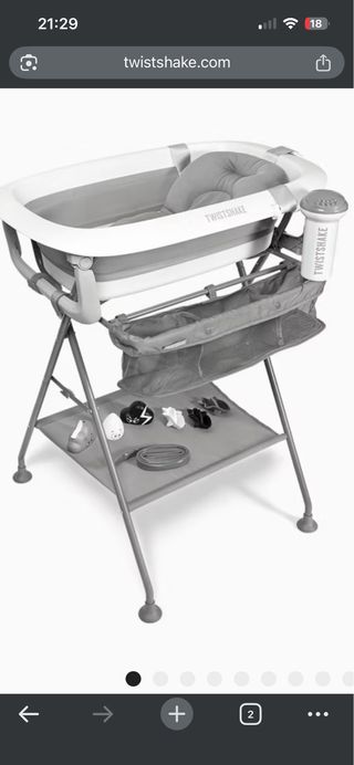 Kit Baño Bebé Gris con bañera plegable