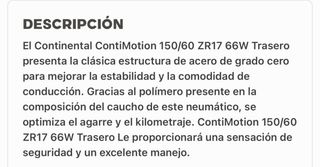 Neumático Continental ContiMotion 150/60 ZR17 66W