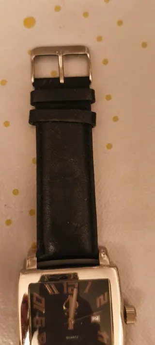 Reloj de pulsera hombre negro y plateado