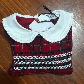 Vestitino a quadri rosso per bambina