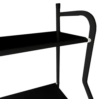 Estantería De Baño 2 Baldas Negro NUEVA