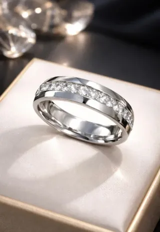 Anillo Titanio con Circonios