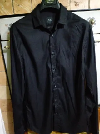 Camicia Armani Exchange Uomo Nera Slim L
