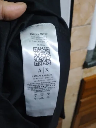 Camicia Armani Exchange Uomo Nera Slim L