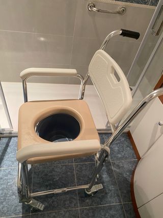 Silla WC con ruedas acolchada