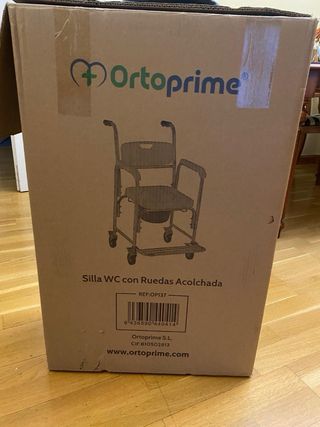 Silla WC con ruedas acolchada