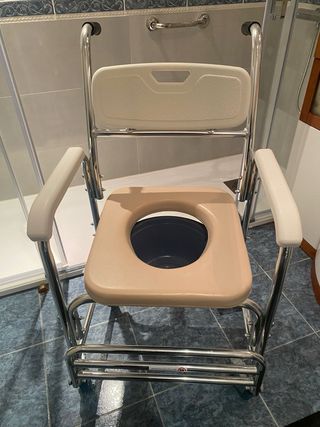 Silla WC con ruedas acolchada