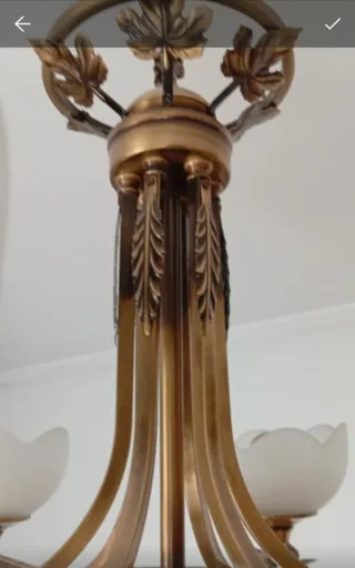 Lámpara de techo bronce y cristal