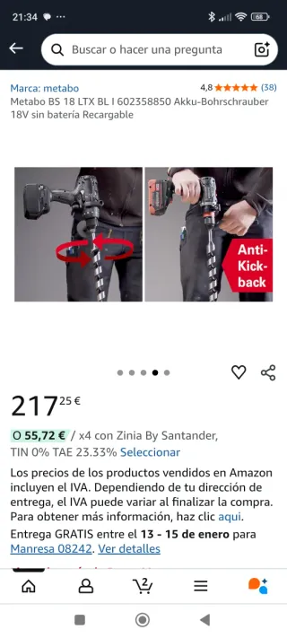 Atornilladora Metabo BS 18 LTX BL I