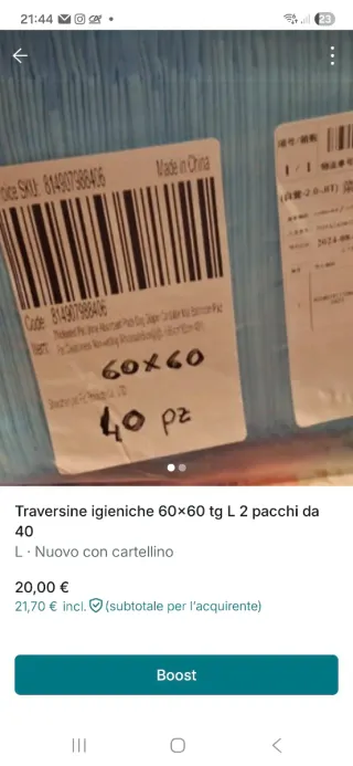 Traversine Igieniche Cane 60x60 cm - 80pz