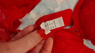 Conjunto lencería rojo 85B. Sujetador y braguita