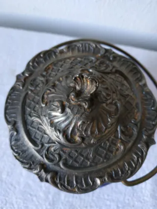 Bombonera galletero antiguo azul