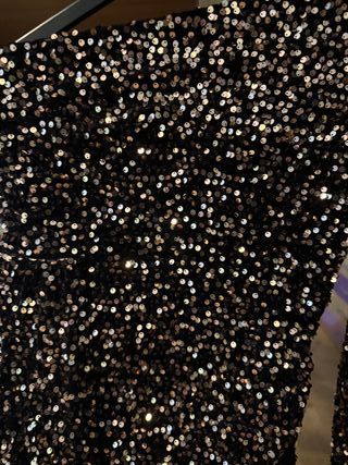 Vestido lentejuelas fiesta negro/dorado Talla S/M