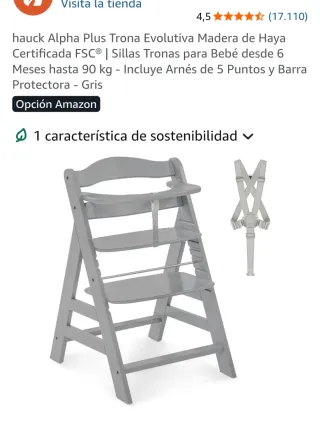 Trona evolutiva Hauck Alpha Plus Gris