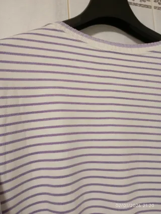 Jersey rayas morado y blanco