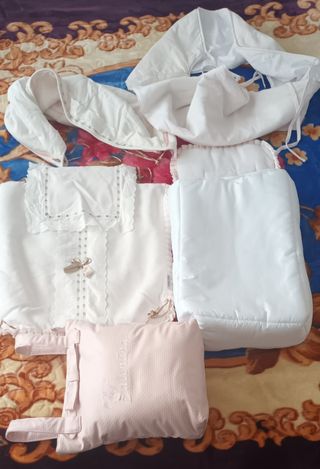 Saco de carro y bolso bebé blanco