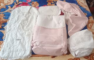 Saco de carro y bolso bebé blanco