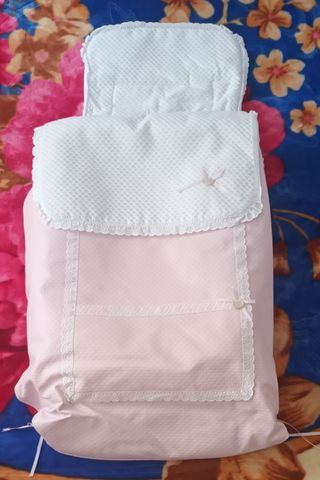 Saco de carro y bolso bebé blanco