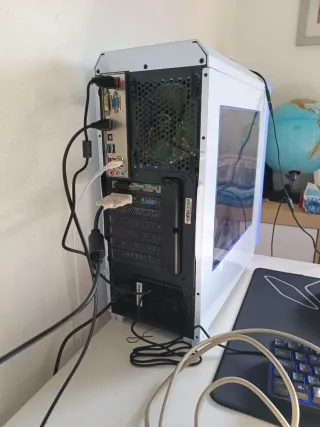 Ordenador Gaming + Monitor Blanco/Azul regulable