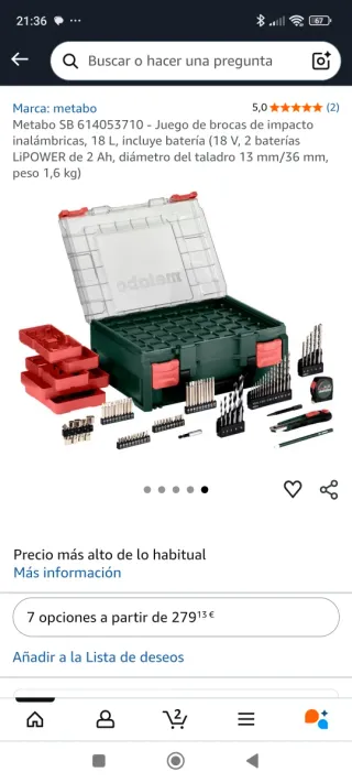 Atornilladora Metabo SB 18 L Set