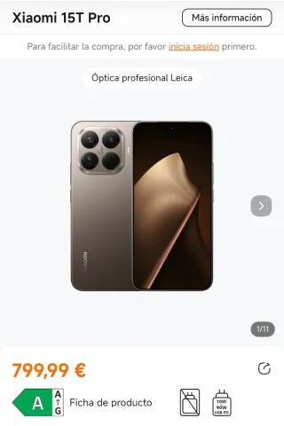 Xiaomi 15T Pro + Cargador Inalámbrico 50W