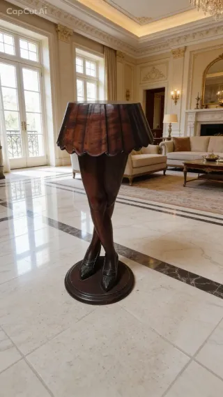Pedestal de madera piernas mujer