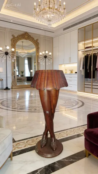 Pedestal de madera piernas mujer
