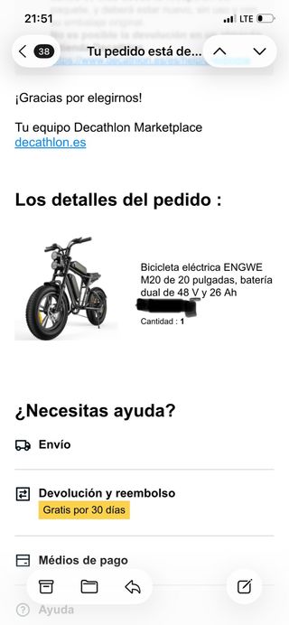 Bicicleta eléctrica ENGWE M20
