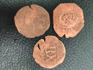 Lote 8 mone cobre maravedí Felipe III-IV reacuñada