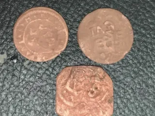 Lote 8 mone cobre maravedí Felipe III-IV reacuñada