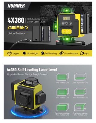 Nivel Láser 360° Autonivelante (Con Trípode)