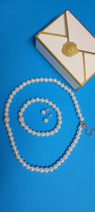 Set gioielli perle e strass