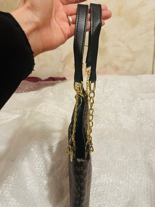 Bolso de hombro con flamencos dorados