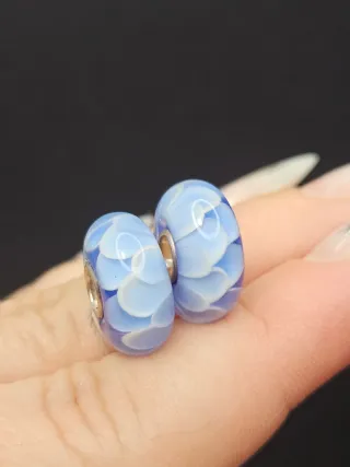 Charm Murano Cristal Plata 925 Azul