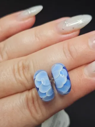 Charm Murano Cristal Plata 925 Azul