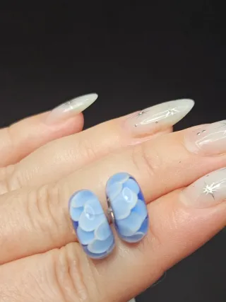 Charm Murano Cristal Plata 925 Azul