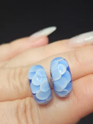 Charm Murano Cristal Plata 925 Azul