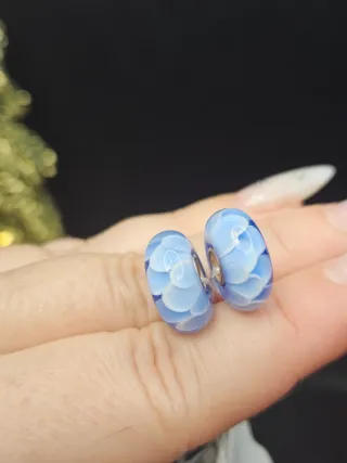 Charm Murano Cristal Plata 925 Azul