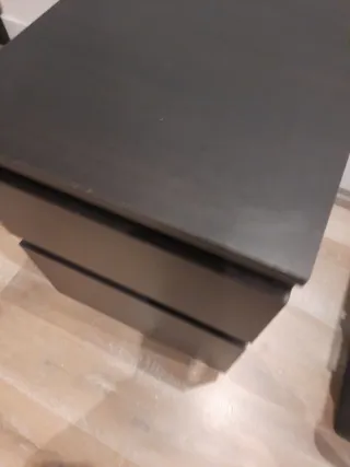 Mesita de noche 2 cajones madera